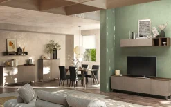 Madia 181x99h cm 3 ante bronzo rovere scuro Jonson