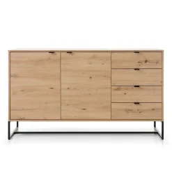 Madia 153x89h cm 2 ante con cassetti moderna soggiorno noce Erin