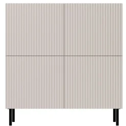 Madia 101x106h cm 4 ante con frontali cannettati beige Ziggy