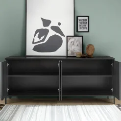 Madia 206x86h cm 4 ante moderna nero frassinato Absolut