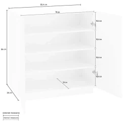 Madia 80x86h cm 2 ante moderna ossido Candia Gihome®