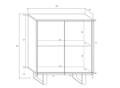 Madia 80x90h cm 2 ante moderna bianco opaco e lucido Kelli Gihome®