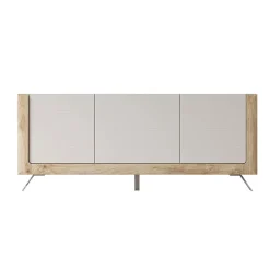 Madia 200x81h cm 3 ante moderna rovere tortora lucido Jumbo