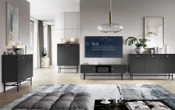Madia 105x90h cm 2 ante moderna nero Eterna