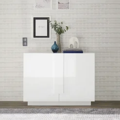 Madia 120x90h cm 2 ante moderna  bianco laccato lucido Alvarez