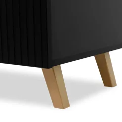 Madia 151x83h cm 3 ante moderna industrial cannettato nero Essence