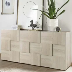 Madia 181x84h cm 3 ante moderna soggiorno rovere samoa Obsession