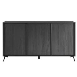 Madia 156x84h cm 3 ante moderna soggiorno nero frassinato Tosca