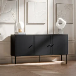 Madia 151x75h cm 3 ante nero opaco Stark