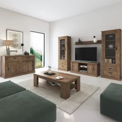 Madia 150x100h cm 2 ante scorrevoli 2 cassetti soggiorno noce nero Islen