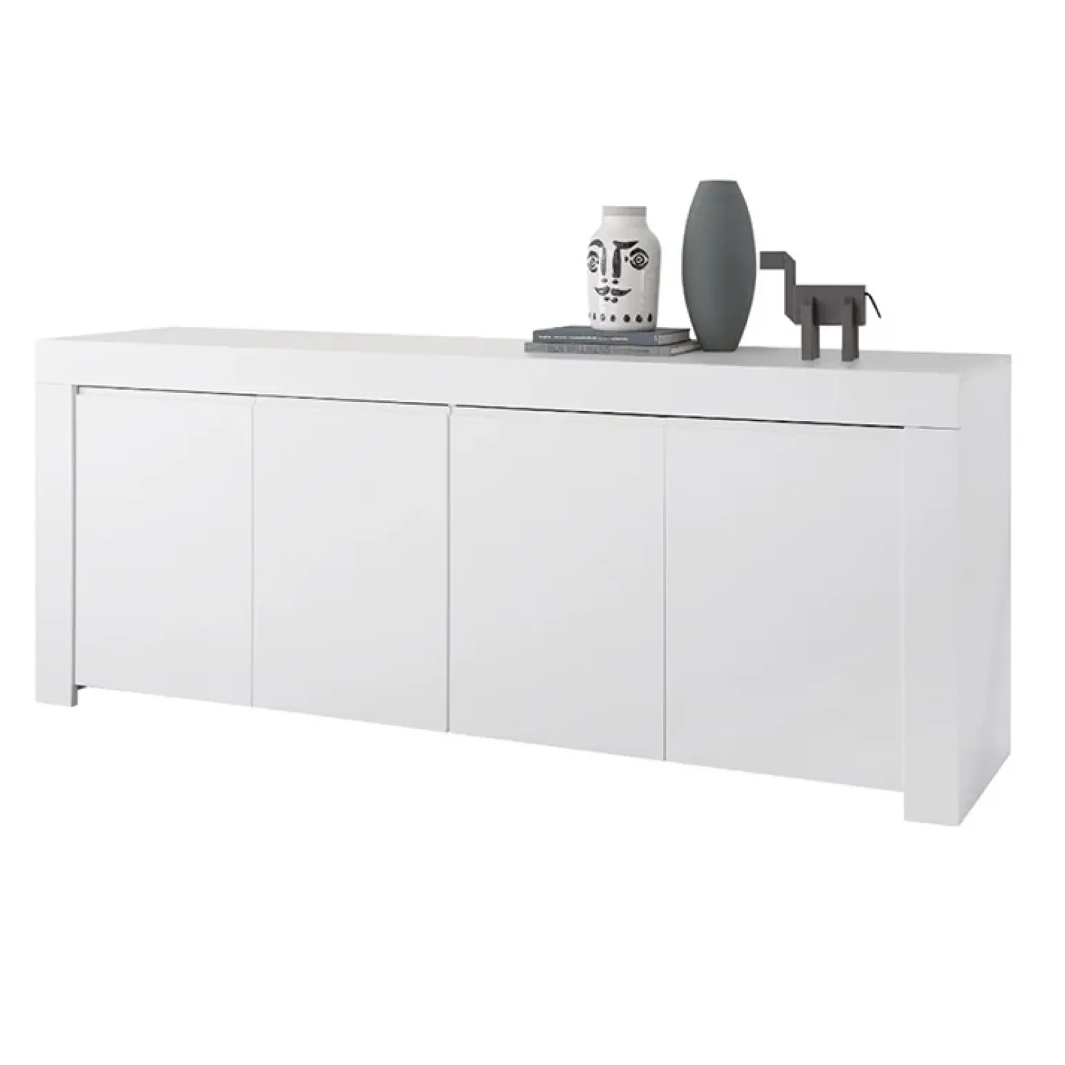 Madia 210x81h cm 4 ante soggiorno moderna bianco opaco Halston