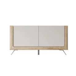 Madia 160x81h cm 2 ante soggiorno rovere tortora lucido Jumbo