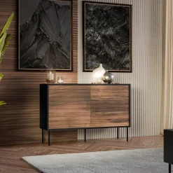 Madia 120x81h cm 3 cassetti moderna noce nero Wild