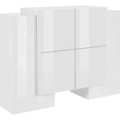 Madia 130x85h cm moderna bianco lucido Akoya