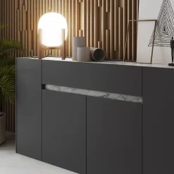Madia 170x85h cm moderna design antracite marmo Gib