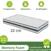 Materasso una piazza e mezza 120x190cm memory antiacaro H. 22cm Memory Deluxe