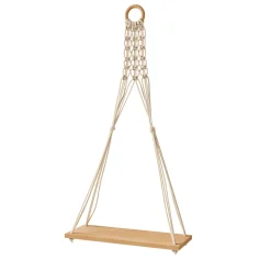 Mensola sospesa 30x57h cm da parete con corda rovere Liana