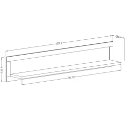 Mensola 177x32h cm da parete soggiorno verde scuro Texel
