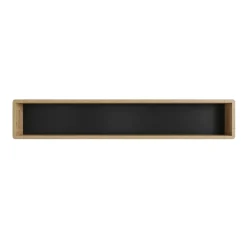 Mensola 150x27h cm moderna soggiorno rovere nero opaco Esmond