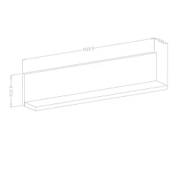Mensola 150x32h cm per parete attrezzata noce Megan Gihome®