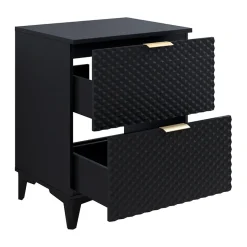 Mobile bagno a terra 61cm 2 cassetti nero frontali decorati Konny