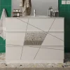 Mobile bagno a terra 100cm con lavabo 3 cassetti bianco lucido specchi Olimpo