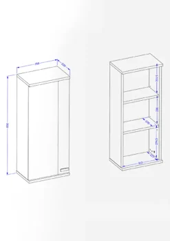 Mobile bagno a terra 61cm con specchio e colonne bianco lucido rovere Crystal