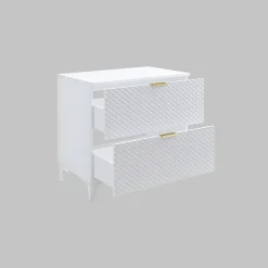 Mobile bagno a terra 81cm con colonna bianco frontali decorati Konny