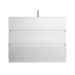 Mobile bagno a terra 100cm con lavabo 3 cassetti bianco lucido Moon