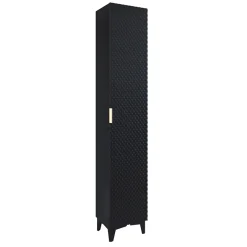 Mobile bagno a terra 81cm con colonna nero frontali decorati Konny