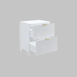 Mobile bagno a terra 61cm con colonna bianco frontali decorati Konny