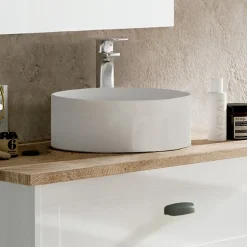 Mobile bagno a terra 61cm con lavabo 1 cassetto 1 anta rovere bianco Ilias