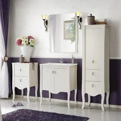 Mobile bagno classico 60cm con lavabo 2 ante bianco Brigit