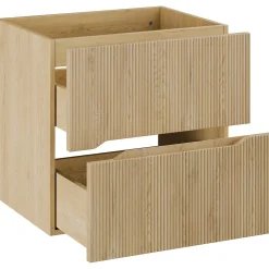 Mobile bagno sospeso cannettato 120cm con doppio lavabo rovere Pretty