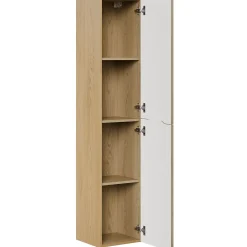 Mobile bagno sospeso cannettato 80cm con colonna rovere Pretty