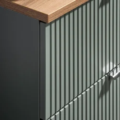 Mobile bagno sospeso cannettato 140cm 4 cassetti verde salvia rovere Greeny