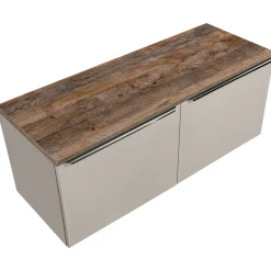 Mobile bagno sospeso 120cm 2 cassettoni e 2 cassetti attrezzati grigio quercia Serif