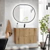 Mobile bagno sospeso 80cm 2 cassetti con lavabo rovere Rovery