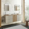Mobile bagno sospeso 160cm 4 cassetti e portabiancheria beige cashmere Neutry