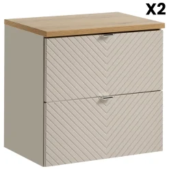 Mobile bagno sospeso 160cm 4 cassetti e portabiancheria beige cashmere Neutry