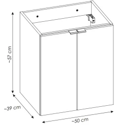 Mobile bagno sospeso 50cm 2 ante rovere Rovery