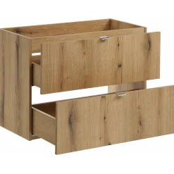 Mobile bagno sospeso 80cm 2 cassetti rovere nero Rovery