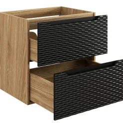 Mobile bagno sospeso 60cm 2 cassetti nero rovere Swim