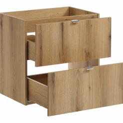 Mobile bagno sospeso 90cm 2 cassetti 1 anta rovere nero Rovery