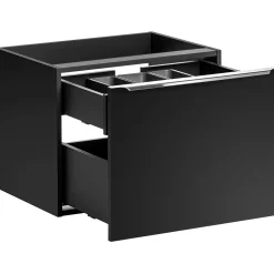 Mobile bagno sospeso 80cm 1 cassettone e 1 cassetto attrezzato e 2 vani nero Serif