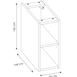 Mobile bagno sospeso 60cm 1 cassettone e 1 cassetto attrezzato grigio quercia Serif