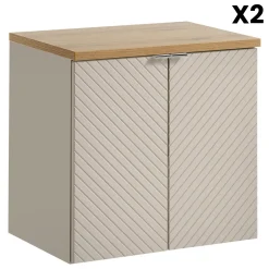 Mobile bagno sospeso 140cm 5 ante beige cashmere Neutry