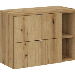 Mobile bagno sospeso 80cm 2 cassetti e vani rovere Rovery