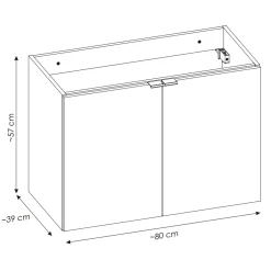 Mobile bagno sospeso 80cm 2 ante con lavabo rovere Rovery
