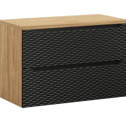 Mobile bagno sospeso 90cm 2 cassetti nero rovere Swim